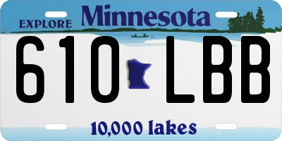 MN license plate 610LBB