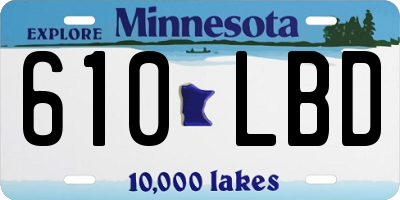 MN license plate 610LBD