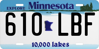 MN license plate 610LBF