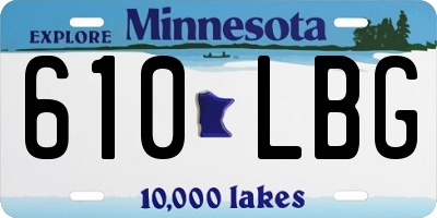 MN license plate 610LBG
