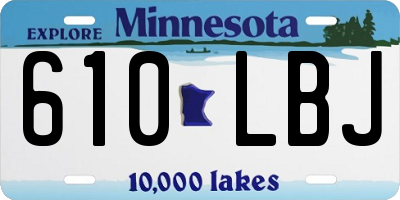MN license plate 610LBJ
