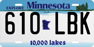 MN license plate 610LBK