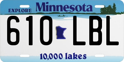 MN license plate 610LBL