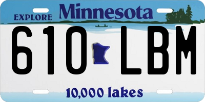 MN license plate 610LBM