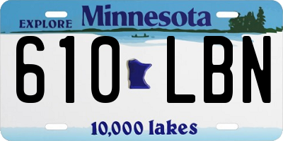 MN license plate 610LBN