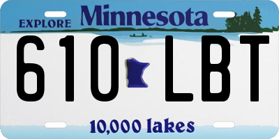 MN license plate 610LBT
