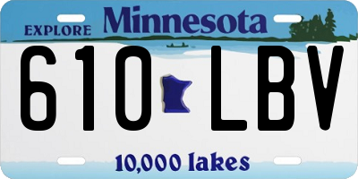 MN license plate 610LBV