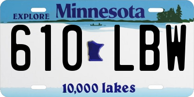 MN license plate 610LBW