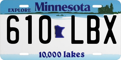 MN license plate 610LBX