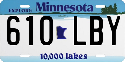 MN license plate 610LBY