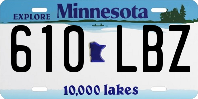 MN license plate 610LBZ