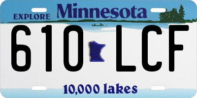 MN license plate 610LCF