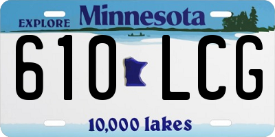 MN license plate 610LCG