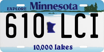 MN license plate 610LCI