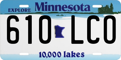 MN license plate 610LCO