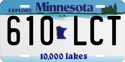 MN license plate 610LCT