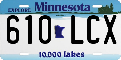 MN license plate 610LCX