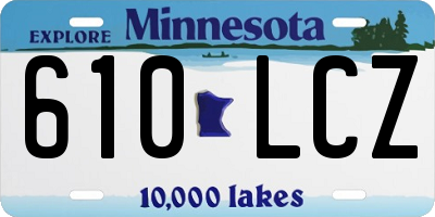 MN license plate 610LCZ