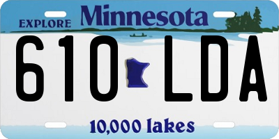 MN license plate 610LDA