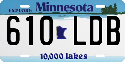 MN license plate 610LDB