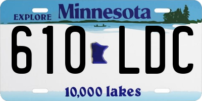 MN license plate 610LDC