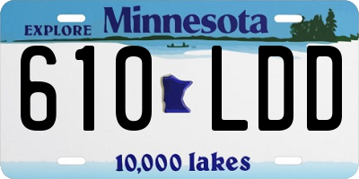 MN license plate 610LDD