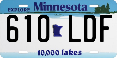 MN license plate 610LDF