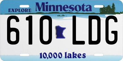 MN license plate 610LDG