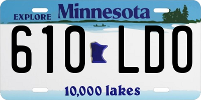 MN license plate 610LDO