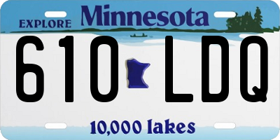 MN license plate 610LDQ