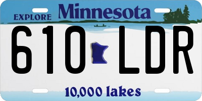 MN license plate 610LDR