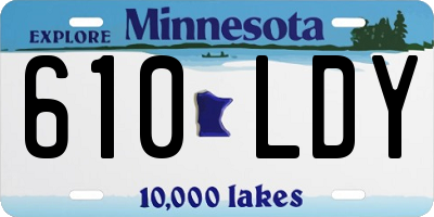 MN license plate 610LDY
