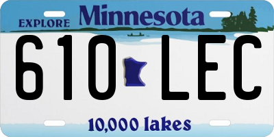 MN license plate 610LEC