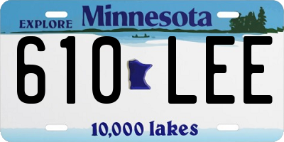MN license plate 610LEE
