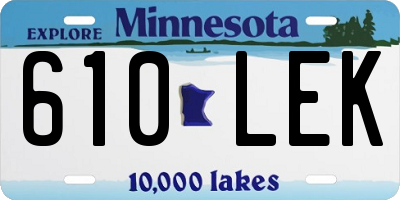 MN license plate 610LEK
