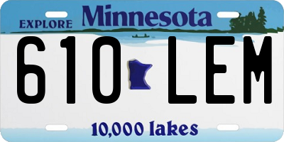 MN license plate 610LEM
