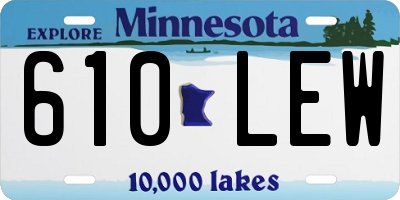 MN license plate 610LEW