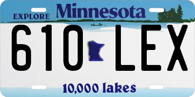 MN license plate 610LEX