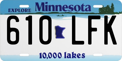 MN license plate 610LFK