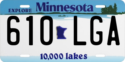 MN license plate 610LGA