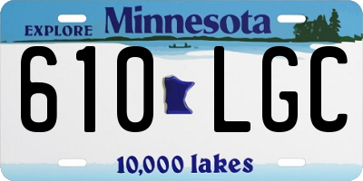 MN license plate 610LGC
