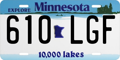 MN license plate 610LGF