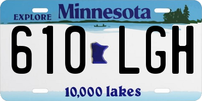 MN license plate 610LGH