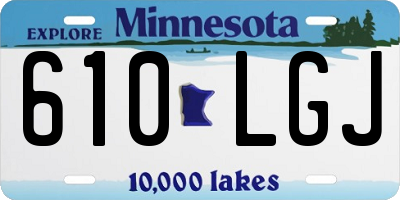 MN license plate 610LGJ