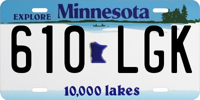 MN license plate 610LGK