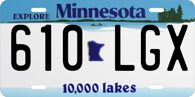 MN license plate 610LGX