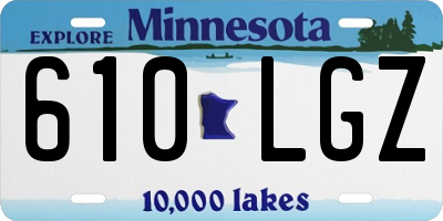 MN license plate 610LGZ