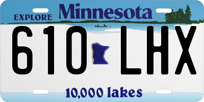 MN license plate 610LHX