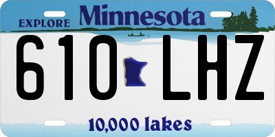 MN license plate 610LHZ