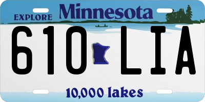 MN license plate 610LIA